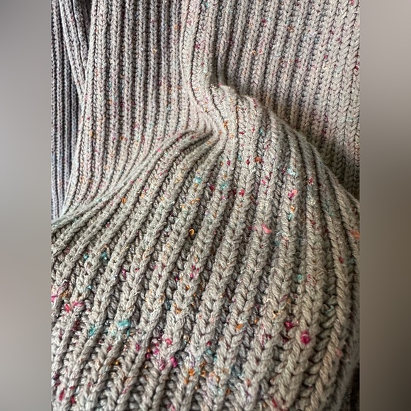 Free People Leon Tunic Cowl Neck Sweater Silver Gleam Combo - Picture 11 of 15